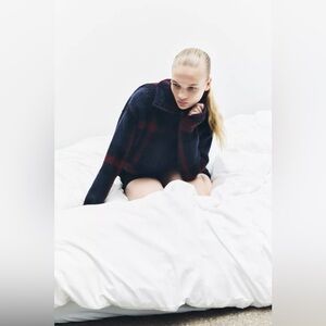 Zara warm plaid jacket with zipper